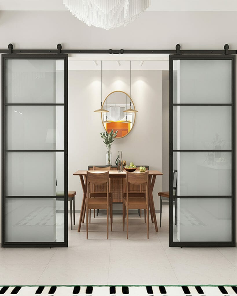 Doppel Lofttüre Stahl-Glas-Schiebetüre Modell Bella - Industrial Loft Style  - online kaufen
